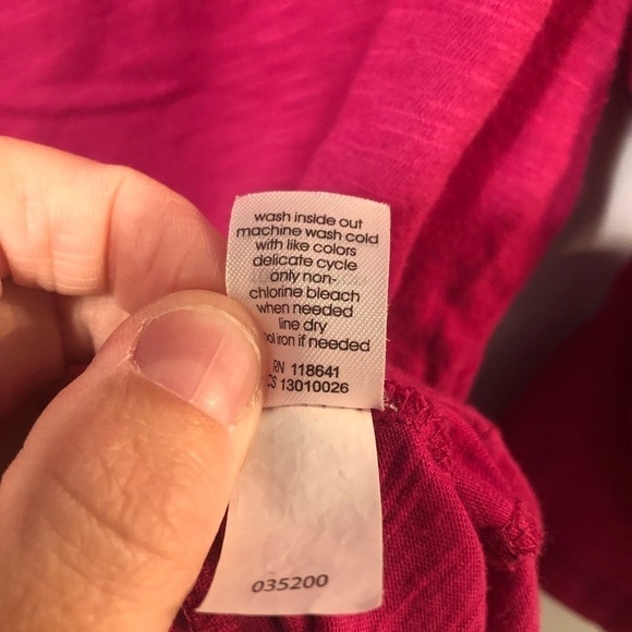 Lane Bryant size  14/16 pink fringe collar cool and casual cotton slub top - Picture 3 of 11